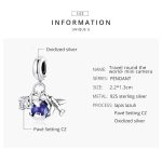 S925 Sterling Silber blau Zirkon Flugzeugkamera Anhänger DIY Armband Halskette Zubehör – Bild 3