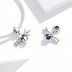 S925 Sterling Silber blau Zirkon Flugzeugkamera Anhänger DIY Armband Halskette Zubehör – Bild 5