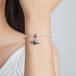 S925 Sterling Silber blau Zirkon Flugzeugkamera Anhänger DIY Armband Halskette Zubehör – Bild 7