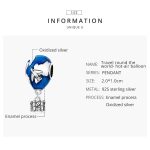 S925 Sterling Silber Flugzeug Heißluftballon Anhänger DIY Armband Halskette Zubehör – Bild 3