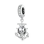 S925 Sterling Silber Piratenschädel Schiff Anhänger DIY Armband Halskette Zubehör