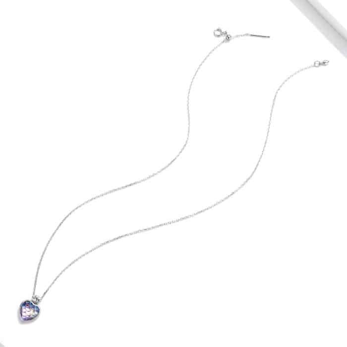 S925 Sterling Silber Fisch Skala Herz Frauen Nacklace Schmuck – Bild 2