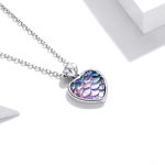 S925 Sterling Silber Fisch Skala Herz Frauen Nacklace Schmuck – Bild 3