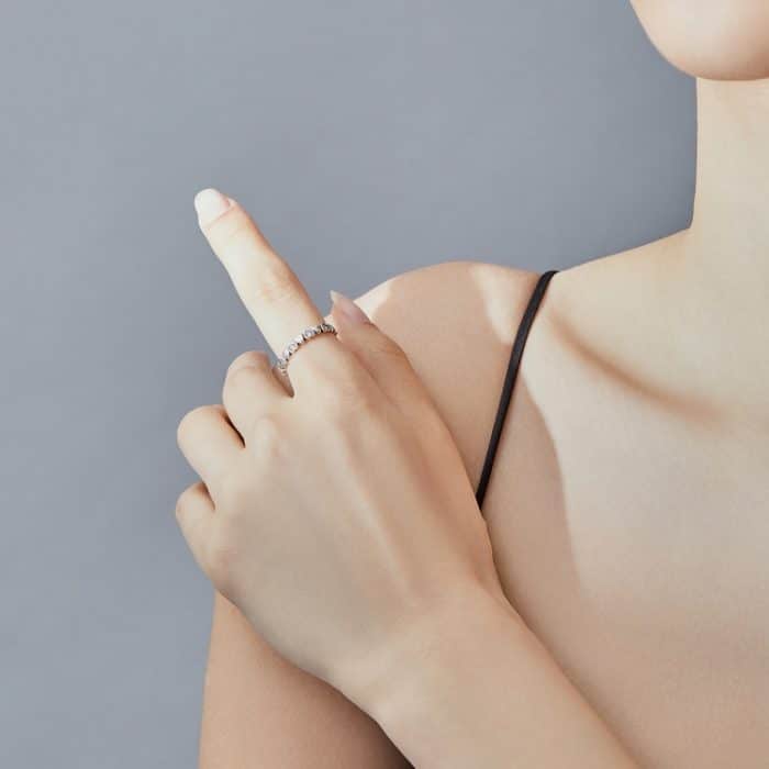 S925 Sterling Silber Regenbogen Herz Damen Ring – Bild 6