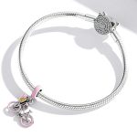 S925 Sterling Silber Rosa Fahrrad Anhänger DIY Armband Halskette Zubehör – Bild 6