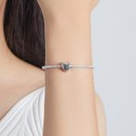 S925 Sterling Silber Herz Puzzle Perlen DIY Armband Halskette Zubehör – Bild 7