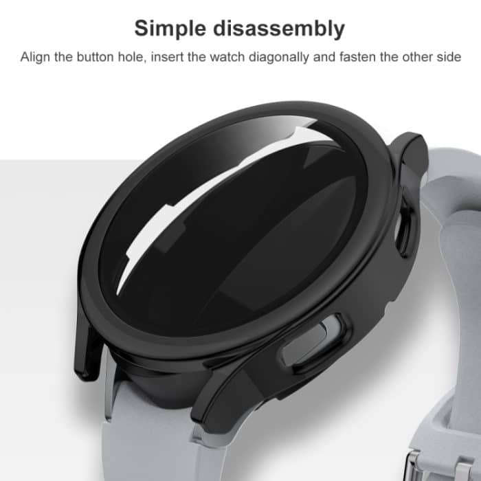 Galvanisiertes PC + integrierte Schutzhülle aus gehärtetem Glas, For Samsung Galaxy Watch4 40mm, For Samsung Galaxy Watch4 44mm – Bild 6