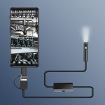 AN100 3-in-1-IP68-wasserdichtes USB-C / Typ-C + Micro-USB + USB-Dual-Kameras, industrielles Didital-Endoskop mit 9 LEDs, unterstützt Android-System, Linsendurchmesser: 8 mm, 1m Soft Cable, 2m Soft Cable, 3.5m Soft Cable, 5m Soft Cable, 10m Soft Cable...