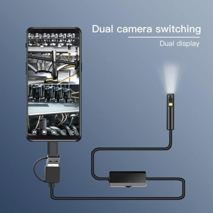 AN100 3-in-1-IP68-wasserdichtes USB-C / Typ-C + Micro-USB + USB-Dual-Kameras, industrielles Didital-Endoskop mit 9 LEDs, unterstützt Android-System, Linsendurchmesser: 8 mm, 1m Soft Cable, 2m Soft Cable, 3.5m Soft Cable, 5m Soft Cable, 10m Soft Cable... – Bild 3