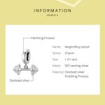 S925 Sterling Silber Gewichtheben Hebel Anhänger DIY Armband Halskette Zubehör – Bild 3