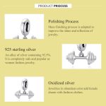 S925 Sterling Silber Gewichtheben Hebel Anhänger DIY Armband Halskette Zubehör – Bild 4
