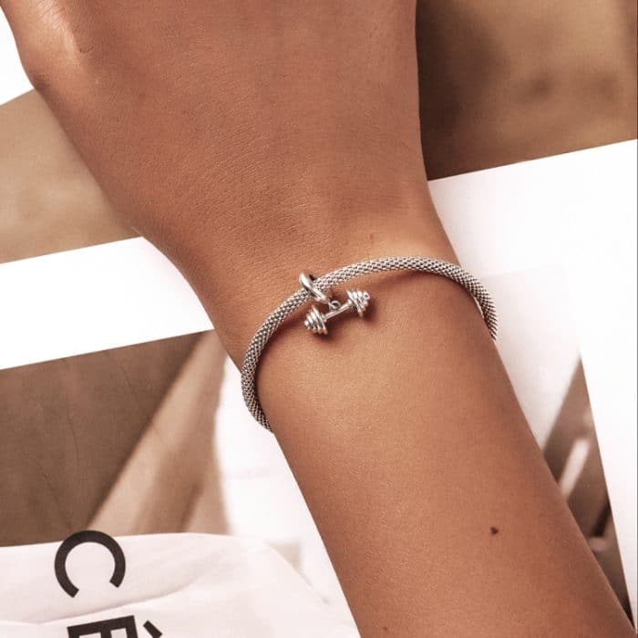 S925 Sterling Silber Gewichtheben Hebel Anhänger DIY Armband Halskette Zubehör – Bild 7