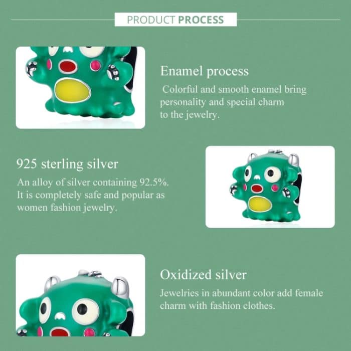 S925 Sterling Silber Nette Monsterperlen DIY Armband Halskette Zubehör – Bild 4