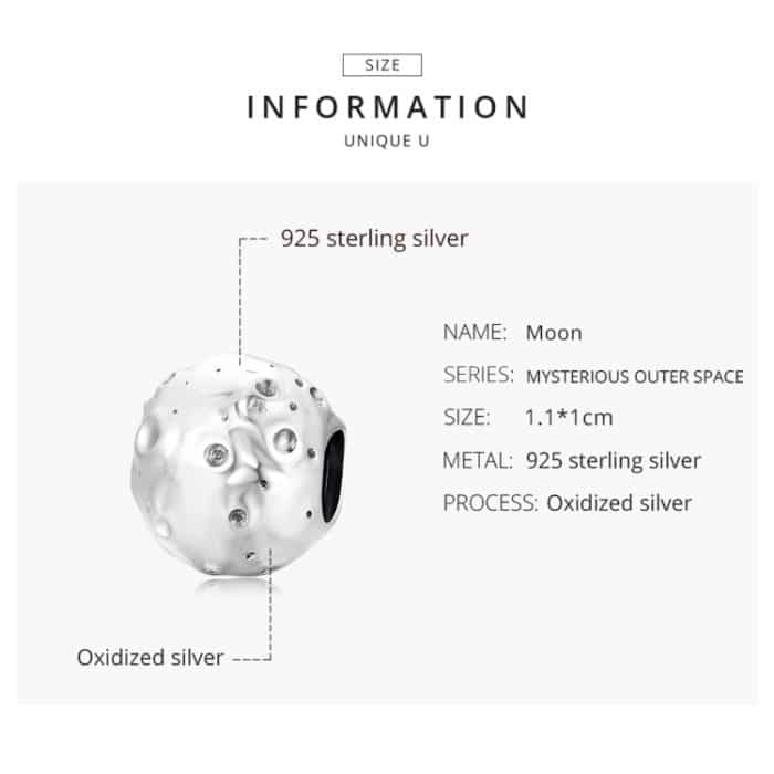 S925 Sterling Silber Mond Perlen DIY Armband Halskette Zubehör – Bild 3