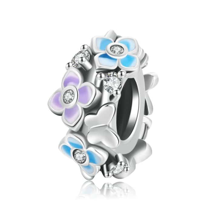 S925 Sterling Silber Schmetterling Liebe Blume Perlen DIY Armband Halskette Zubehör – Bild 1