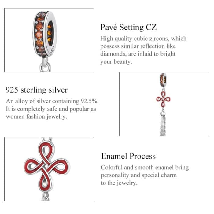 S925 Sterling Silber Chinesischen Knoten Anhänger DIY Armband Halskette Zubehör – Bild 4