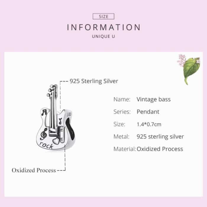 S925 Sterling Silber Retro Bässe Bässe DIY Armband Halskette Zubehör – Bild 3