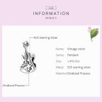 S925 Sterling Silber Retro Violine Perlen DIY Armband Halskette Zubehör – Bild 3
