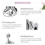 S925 Sterling Silber Retro Violine Perlen DIY Armband Halskette Zubehör – Bild 4