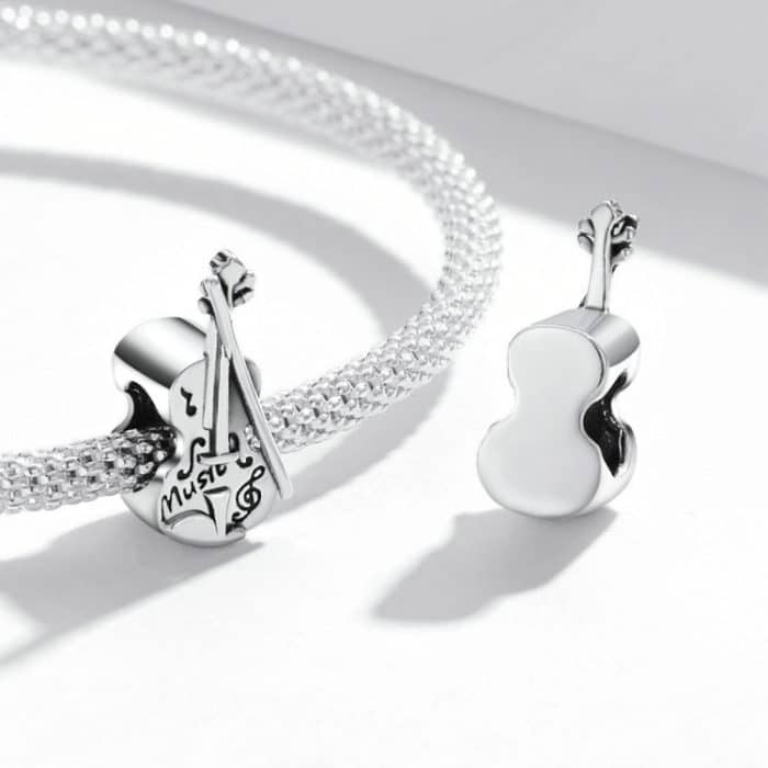 S925 Sterling Silber Retro Violine Perlen DIY Armband Halskette Zubehör – Bild 5