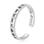 S925 Sterling Silber Hohl Herz Frauen Offene Ring