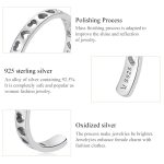 S925 Sterling Silber Hohl Herz Frauen Offene Ring – Bild 5