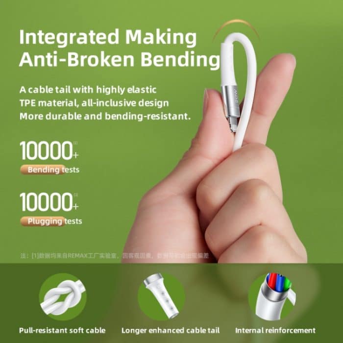 REMAX RC-198C-C Chaining II Series PD 65W USB-C/Typ-C zu USB-C/Typ-C Schnelllade-Datenkabel, Kabellänge: 1 m – Bild 5