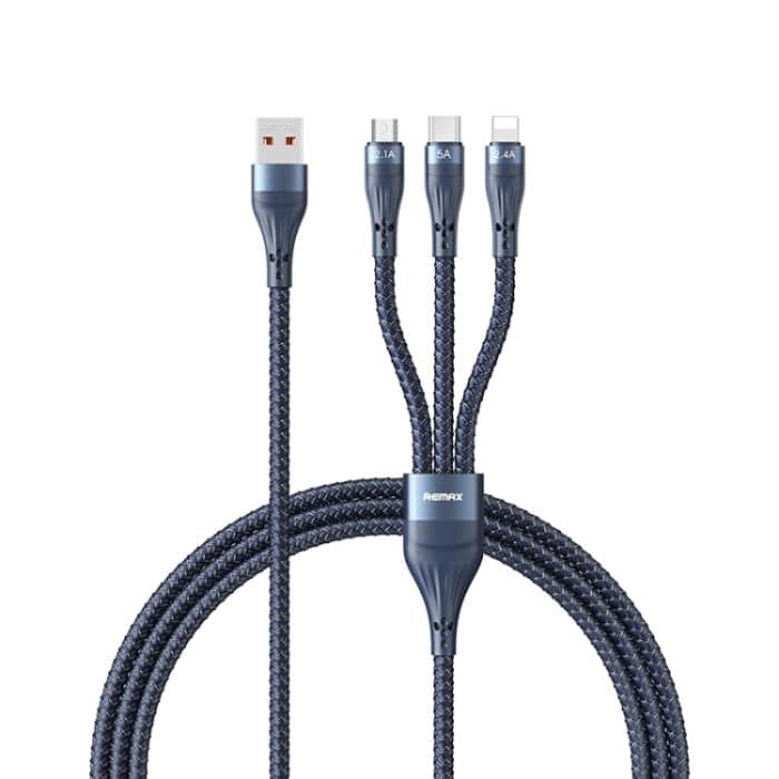 EDA002328901A.jpg REMAX RC-199th Whirly Series 5A USB auf USB-C / Typ-C + 8 Pin + Micro USB Schnelllade-Datenkabel, Kabellänge: 1,2 m – Bild 1