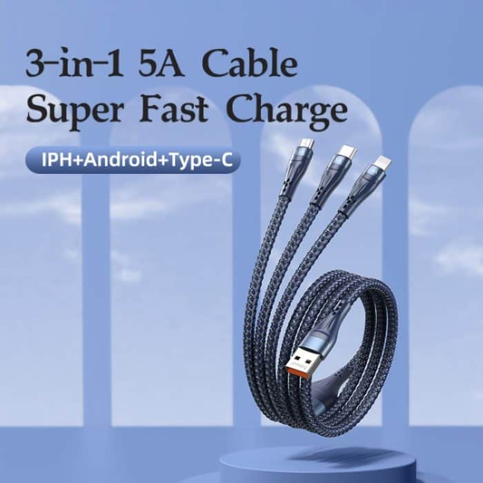 REMAX RC-199th Whirly Series 5A USB auf USB-C / Typ-C + 8 Pin + Micro USB Schnelllade-Datenkabel, Kabellänge: 1,2 m – Bild 2