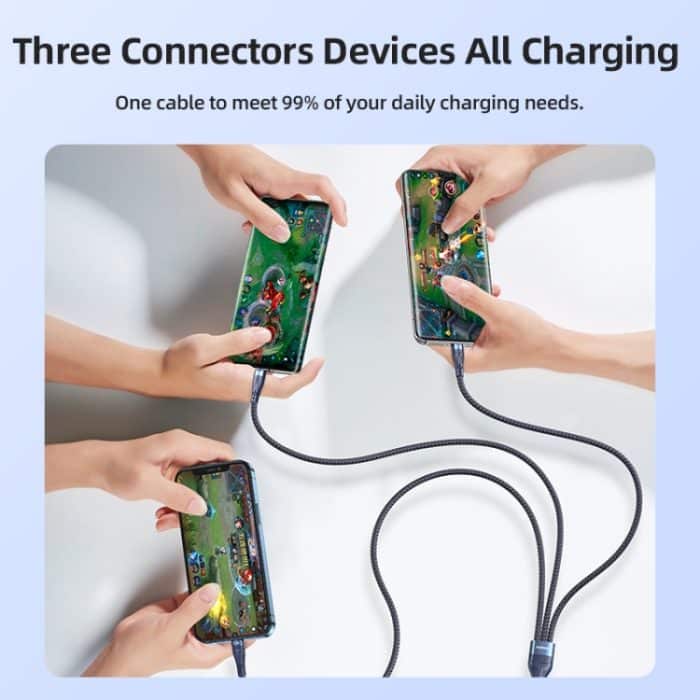 REMAX RC-199th Whirly Series 5A USB auf USB-C / Typ-C + 8 Pin + Micro USB Schnelllade-Datenkabel, Kabellänge: 1,2 m – Bild 9