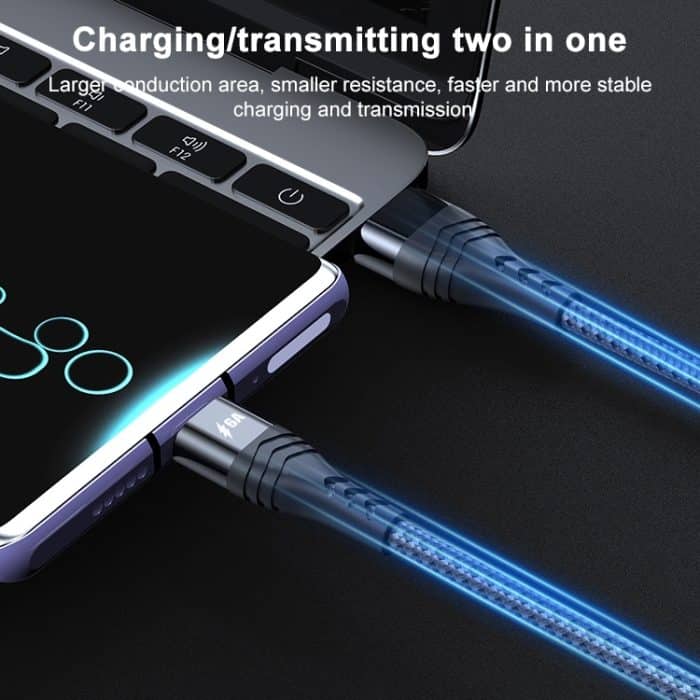 ADC-005 6A USB-zu-USB-C/Typ-C Weave Schnelllade-Datenkabel – Bild 5