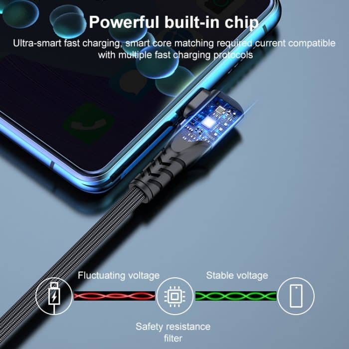 6A 66W USB auf USB-C / Typ-C Ellenbogen-Handy-Spiel-Schnelldatenkabel – Bild 4