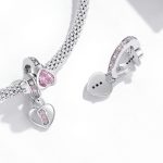 S925 Sterling Silber Heart Lock Anhänger DIY Armband Halskette Zubehör – Bild 5