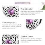 S925 Sterling Silber Retro Blume Textur Herz Perlen DIY Armband Halskette Zubehör – Bild 4