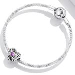 S925 Sterling Silber Retro Blume Textur Herz Perlen DIY Armband Halskette Zubehör – Bild 6