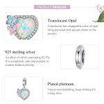 S925 Sterling Silber Schmetterling Herz Bunte Opal Anhänger DIY Armband Halskette Zubehör – Bild 3