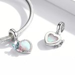 S925 Sterling Silber Schmetterling Herz Bunte Opal Anhänger DIY Armband Halskette Zubehör – Bild 4