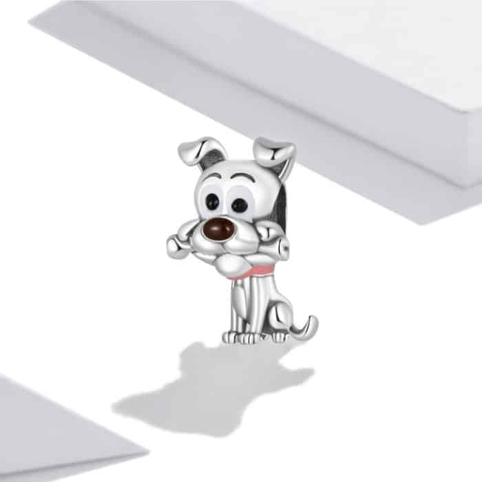 S925 Sterling Silber Nette Hund Perlen DIY Armband Halskette Zubehör – Bild 2