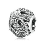 S925 Sterling Silber geprägte Blumen Perlen DIY Armband Halskette Zubehör