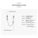 S925 Sterling Silber Retro Blume Sicherheitskette DIY Armband Halskette Zubehör – Bild 3