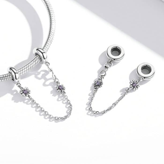 S925 Sterling Silber Retro Blume Sicherheitskette DIY Armband Halskette Zubehör – Bild 5