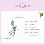 S925 Sterling Silber Herz Leben Baum Anhänger DIY Armband Halskette Zubehör – Bild 3