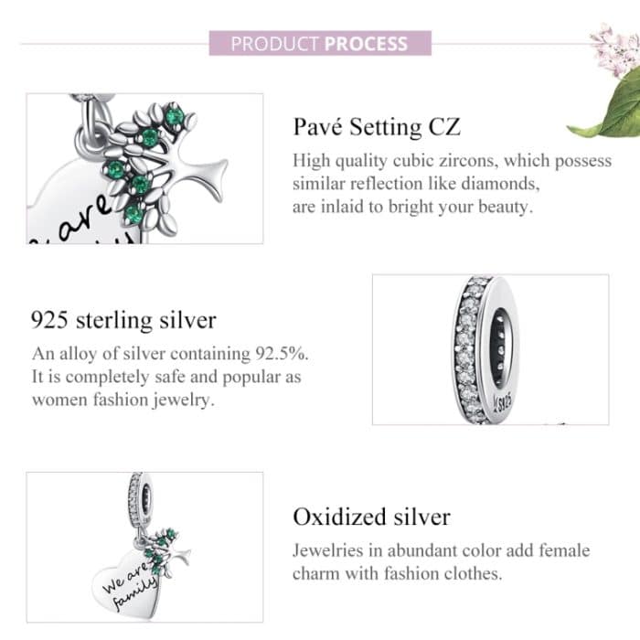 S925 Sterling Silber Herz Leben Baum Anhänger DIY Armband Halskette Zubehör – Bild 4