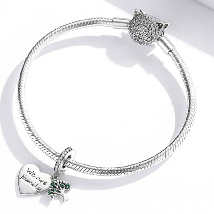 S925 Sterling Silber Herz Leben Baum Anhänger DIY Armband Halskette Zubehör – Bild 6