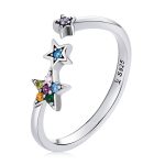 S925 Sterling Silber Star Frauen Offene Ring