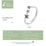 S925 Sterling Silber Star Frauen Offene Ring – Bild 5