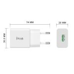 IVON AD-35 2-in-1 18 W QC3.0 USB-Port-Reiseladegerät + 1 m USB-auf-8-Pin-Datenkabel-Set, – Bild 6
