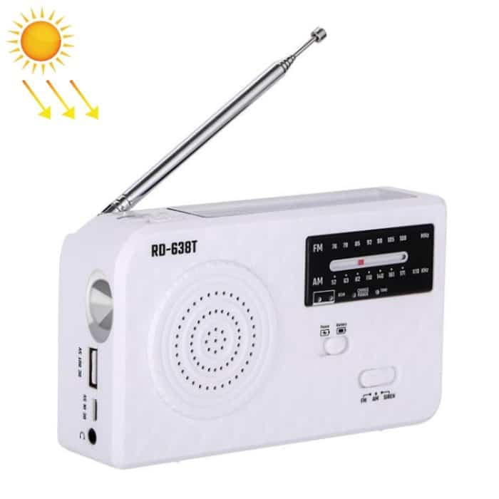RD-638T Zweiband-Solarbetriebene AM/FM-Radio-Player-Taschenlampe mit Dynamo-Funktion – Bild 1
