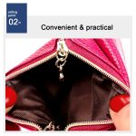 Kleine Handgeldbörse aus Rindsleder mit Litchi-Textur für Damen – Bild 4