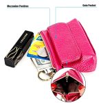 Kleine Handgeldbörse aus Rindsleder mit Litchi-Textur für Damen – Bild 6